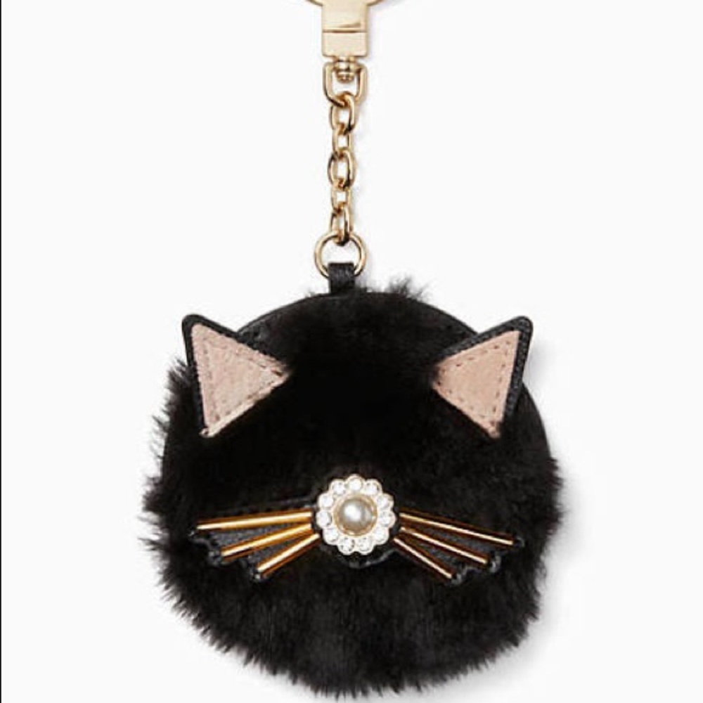 Kate Spade Cat Pouf Keychain